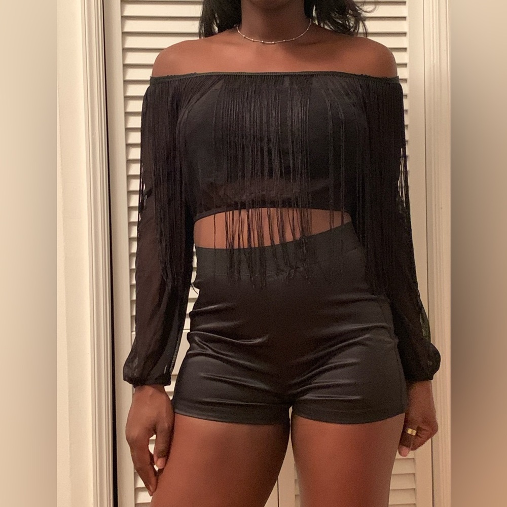 Black on Black: Top & Shorts Set